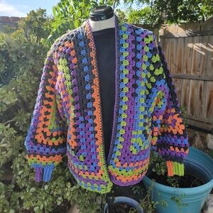 Colorful Crochet Cardigan